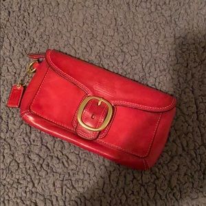Coach clutch - red leather